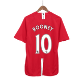 Maillot de football rétro Manchester United ROONEY #10 Domicile 2007/08