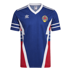 Men Retro Fan Version Yugoslavia Home Soccer Jersey 1990 Blue