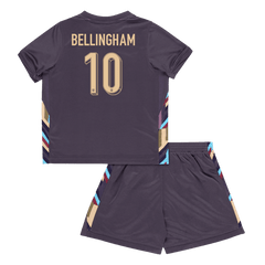 England BELLINGHAM #10 Away Jersey Kit EURO 2024 Kids(Jersey+Shorts)