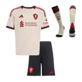 Kid's Liverpool Away Soccer Jersey Kit(Jersey+Shorts+Socks) 25/26 White
