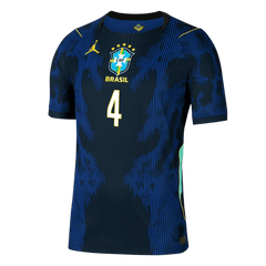 MARQUINHOS #4 Player Version Brazil Away Soccer Jersey World Cup 2026 Navy