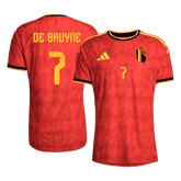 DE BRUYNE #7 Player Version Belgium Home Soccer Jersey World Cup 2026 Red