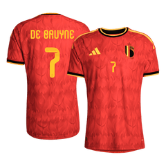 DE BRUYNE #7 Player Version Belgium Home Soccer Jersey World Cup 2026 Red