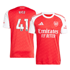 RICE #41 Arsenal Home Soccer Jersey 2025/26 Red