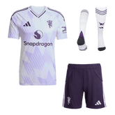 Manchester United Away Soccer Jersey Kit(Jersey+Shorts+Socks) 2025/26 White