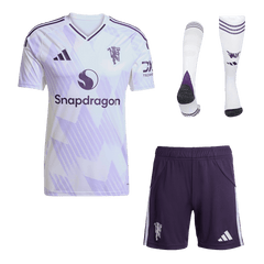 Manchester United Away Soccer Jersey Kit(Jersey+Shorts+Socks) 2025/26 White