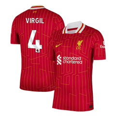 Maillot de football domicile Liverpool VIRGIL #4 authentique 2024/25
