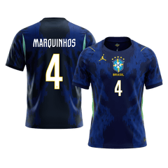 MARQUINHOS #4 Brazil Away Soccer Jersey World Cup 2026 Navy