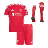 Kid's Liverpool Home Soccer Jersey Kit(Jersey+Shorts+Socks) 25/26 Red
