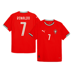 Maillot de football domicile Portugal Ronaldo #7 authentique 2025