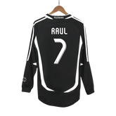 Real Madrid RAUL #7 Long Sleeve Away Soccer Jersey Retro 2006/07
