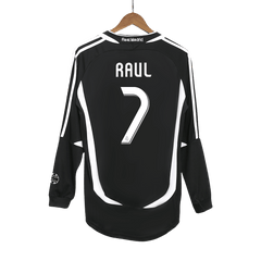 Maillot de football extérieur manches longues rétro Real Madrid RAUL #7 2006/07