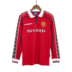 Manchester United Retro-Fußballtrikots Heim 1998/99 – Langarm