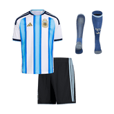 Kid's Argentina Home Soccer Jersey Kit(Jersey+Shorts+Socks) World Cup 2026 Blue&White