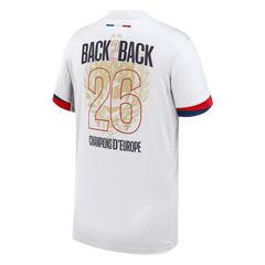2024/26 PSG Away Soccer Jersey Champions of Europe 2026 Print White