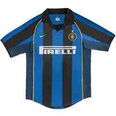 Men Retro Fan Version 2001/02 Inter Milan Home Soccer Jersey Blue&Black