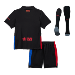 Barcelona Away Soccer Jersey Kit 2024/25 Kids(Jersey+Shorts+Socks) - Spotify Logo Without Text