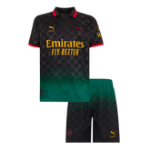 Kid's AC Milan Fourth Away Soccer Jersey Kit(Jersey+Shorts) 2024/25 Green&Black