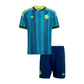 Kid's Colombia Away Soccer Jersey Kit(Jersey+Shorts) World Cup 2026 Blue