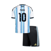 MESSI #10 Kid's Argentina Home Soccer Jersey Kit(Jersey+Shorts) World Cup 2026 Blue&White