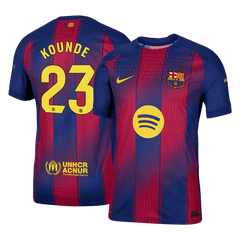 KOUNDE #23 Authentic Barcelona Home Soccer Jersey 2025/26 Red&Blue