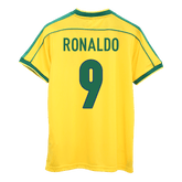 Maillot de football rétro domicile Ronaldo #9 du Brésil 1998