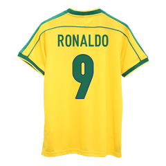 Maillot de football rétro domicile Ronaldo #9 du Brésil 1998