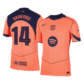 RASHFORD #14 Authentic Barcelona Third Away Soccer Jersey 25/26 Orange- UCL