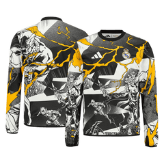 Real Madrid X Marvel Long Sleeve Soccer Jersey 25/26 Black&White