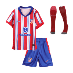 Atletico Madrid Home Soccer Jersey Kit 2024/25 Kids(Jersey+Shorts+Socks)