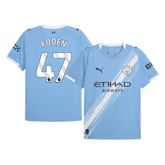 Maillot de football domicile Manchester City FODEN #47 2025/26 Bleu