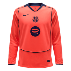 Barcelona Third Long Sleeve Soccer Jersey 25/26 Orange