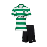 Kid's Sporting CP Home Soccer Jersey Kit(Jersey+Shorts) 25/26 Green&White