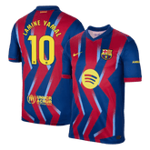 LAMINE YAMAL #10 Barcelona Fourth Soccer Jersey 25/26 Red&Blue