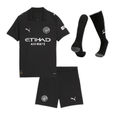 Kid's Manchester City Away Soccer Jersey Kit(Jersey+Shorts+Socks) 2025/26 Black