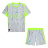 Manchester City Third Away Soccer Jersey Kit(Jersey+Shorts) 25/26 Gray