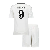 Real Madrid MBAPPÉ #9 Home Jersey Kit Kids(Jersey+Shorts)
