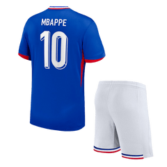 France MBAPPE #10 Home Jersey Kit EURO 2024 Kids(Jersey+Shorts)