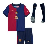 Barcelona Heimtrikot 2024/25 Kinder (Trikot + Shorts + Socken) – Spotify-Logo ohne Text