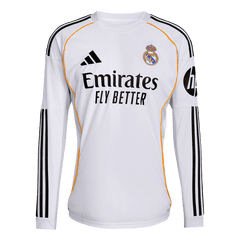 Real Madrid Home Long Sleeve Soccer Jersey 2025/26 White