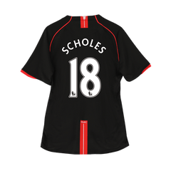Manchester United SCHOLES #18 Away Soccer Jersey Retro 2007/08