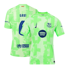 Barcelona GAVI #6 Third Away Soccer Jersey Authentic 2024/25- UCL(Spotify Logo Without Text)