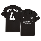 REIJNDERS #4 Authentic Manchester City Away Soccer Jersey 2025/26 Black