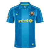 Men Retro Fan Version 07/08 Barcelona Away Soccer Jersey Short Sleeve Blue