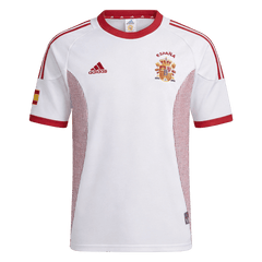 Men Retro Fan Version Spain Away Soccer Jersey World Cup 2002 White