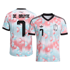 DE BRUYNE #7 Belgium Away Soccer Jersey World Cup 2026 Blue&Pink