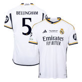 Real Madrid BELLINGHAM #5 Home Jersey Authentic 2023/24 - UCL FINAL