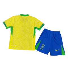 Brazil Home Jersey Kit Copa America 2024 Kids(Jersey+Shorts)