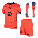 Barcelona Third Away Soccer Jersey Kit(Jersey+Shorts+Socks) 2025/26 Orange