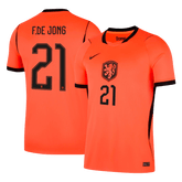 F.DE JONG #21 Netherlands Home Soccer Jersey World Cup 2026 Orange